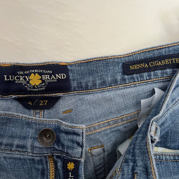 Lucky Brand Sienna Cigarette Womens Jeans Size 4/27 Skinny Mid Rise Denim Blue - Picture 9 of 13